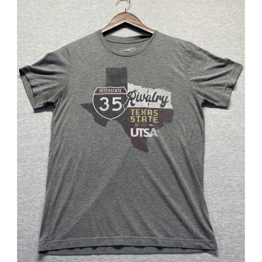 Texas State UTSA 35 Rivalry T Shirt Unisex Medium Gray Barefoot Campus Outfitter